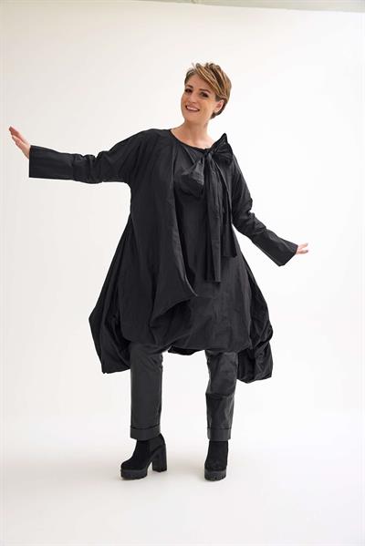 Black Oversize Polyester Dress Tunic