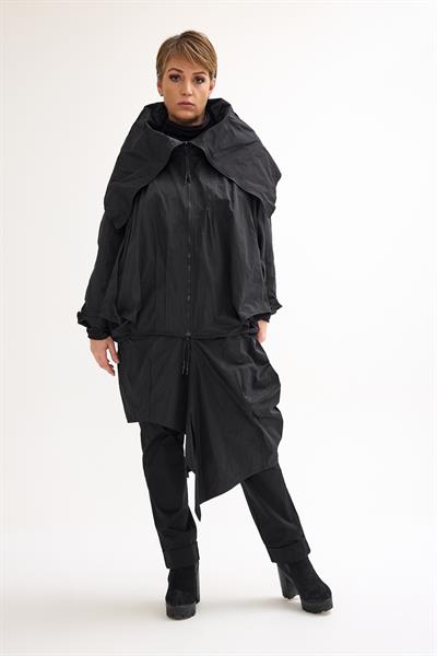Black Oversize Polyester Jacket