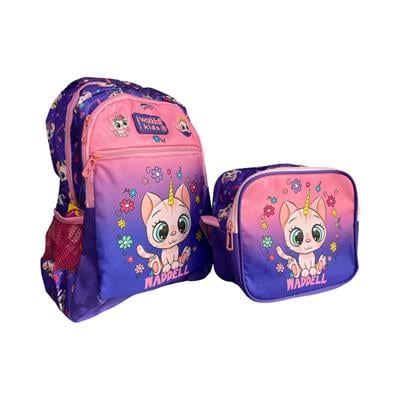 2'li Set Mor Pembe Desenli Sırt Çanta