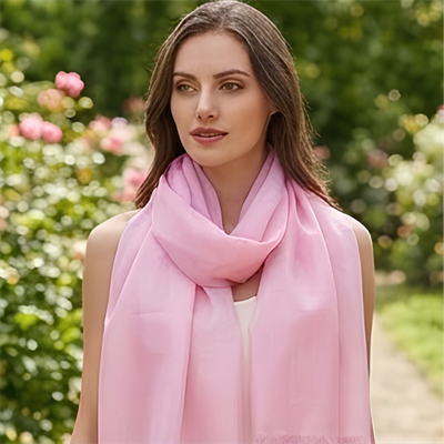 Pembe 75 × 180 saf dut İpek'i kök boyası ŞAL, başörtüsü
