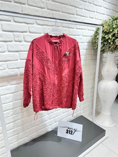 My312 Broşlu Dantel Ceket