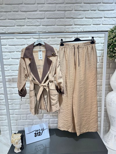 My312 Broşlu Pantolonlu Takım 