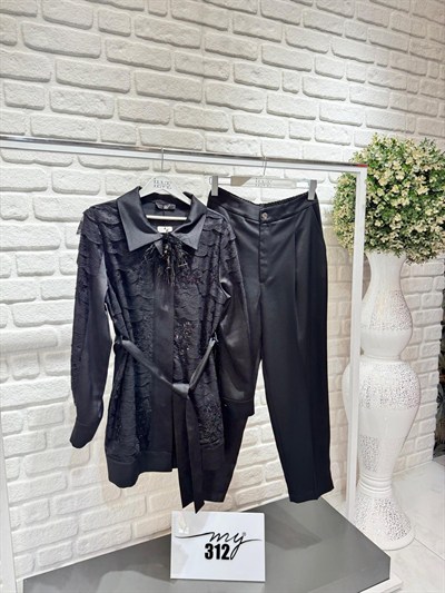 My312 Dantelli Broşlu Takım