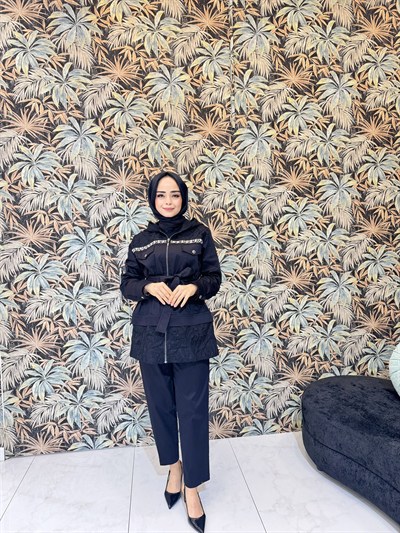 My312 Dantelli Kapşonlu Pantolonlu Takım