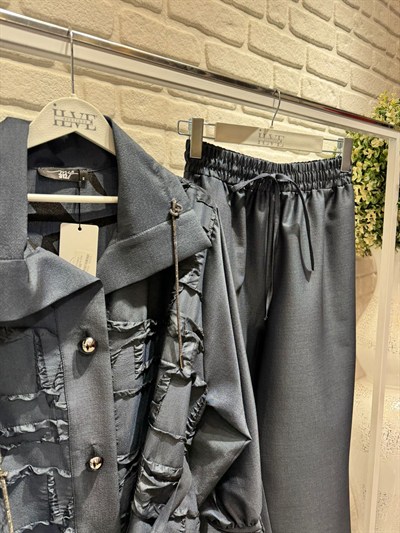 My312 Düğmeli Jakar Takım