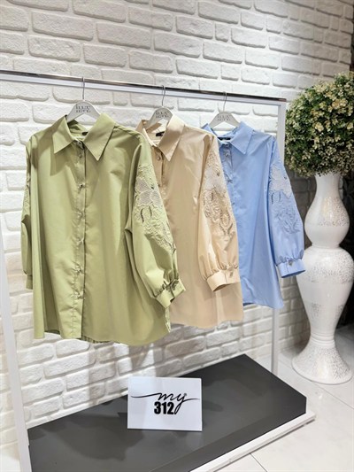 My312 Kolları Nakışlı Taşlı Tunik