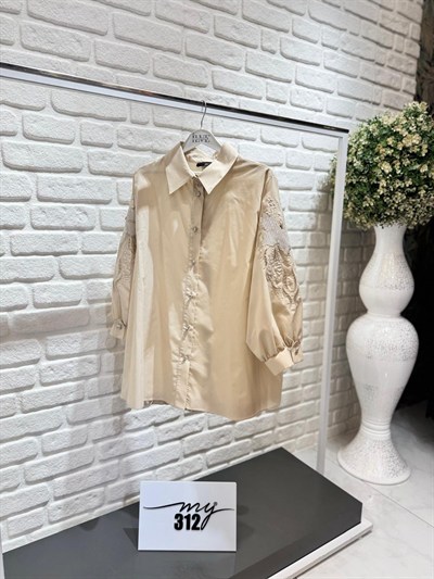 My312 Kolları Nakışlı Taşlı Tunik