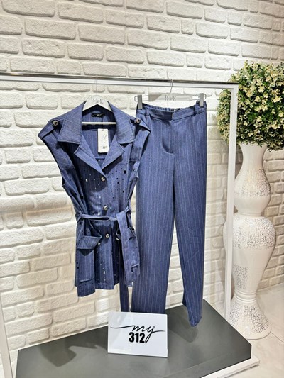 My312 Lazer Yakmalı Yelekli Takım 