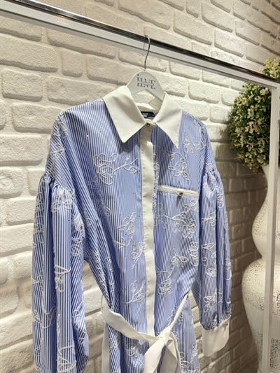 My312 Nakışlı Cepli Gömlek