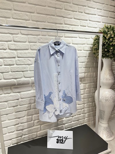 My312 Nakışlı Taşlı Gömlek