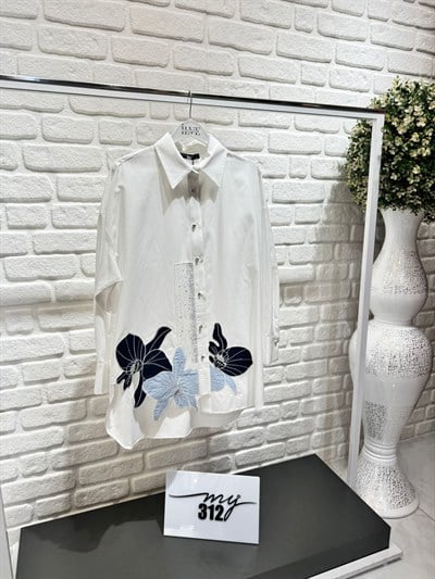 My312 Nakışlı Taşlı Gömlek