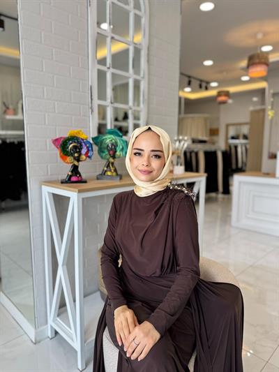 My312 Omzu Aksesuarlı Elbise 