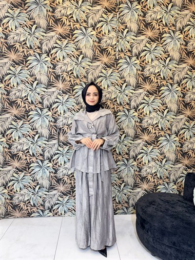 My312 Önü Aksesauarlı Keten Takım