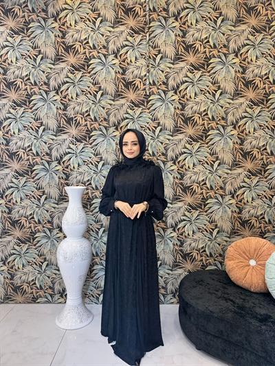 My312 Önü Piliseli Broşlu Elbise