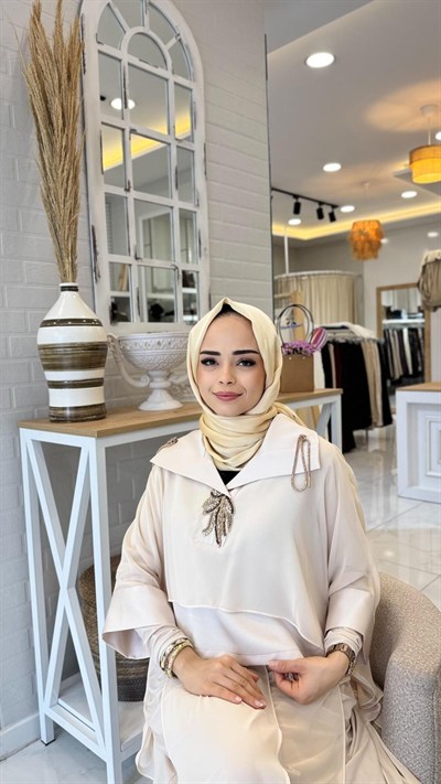 My312 Önü Taşlı Şifonlu Takım