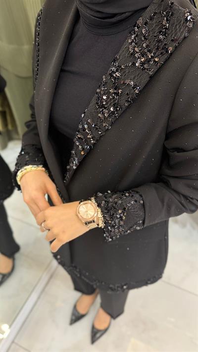 My312 Taşlı Yaka Detaylı Takım