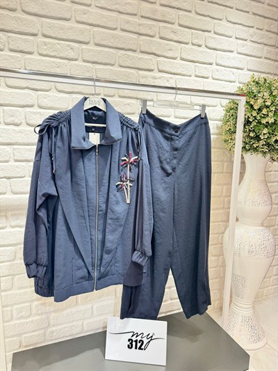 My312 Yakası Taşlı takım