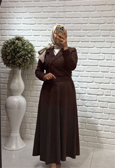 Nprive  Dantel Ceket Etek Takım 