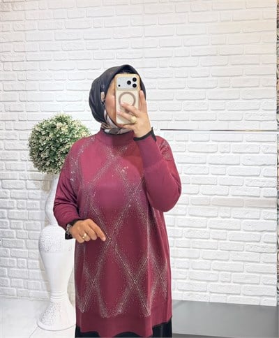 Nprive Taş Detaylı Triko Tunik 