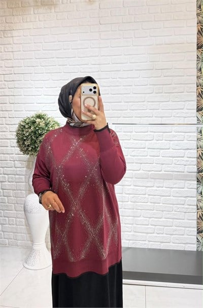 Nprive Taş Detaylı Triko Tunik 