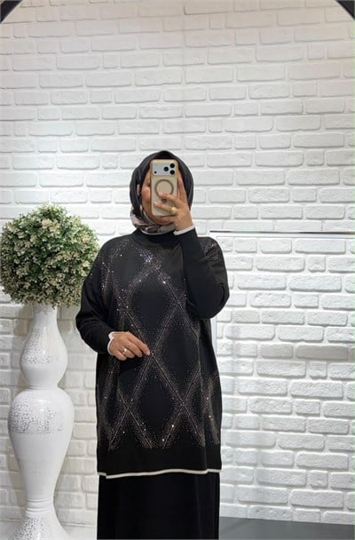 Nprive Taş Detaylı Triko Tunik 