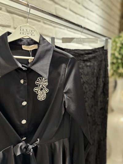 Selin Ada Saten Etekli Takım 