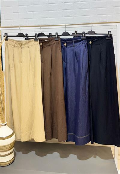 Sentez Abelia Kısa Geniş Paça Pantolon 