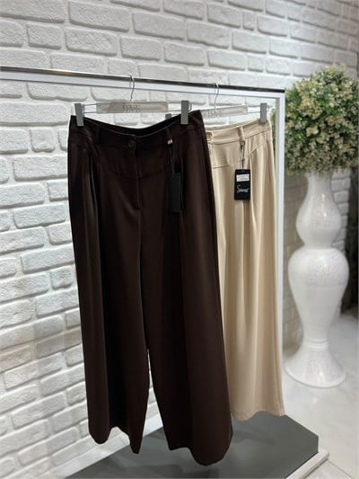 Sentez Eyfer Geniş Paça Pileli Pantolon 