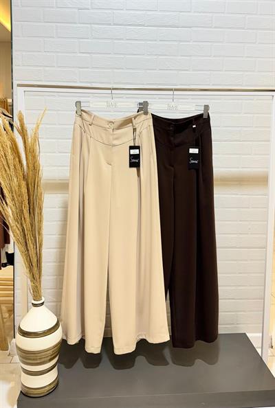 Sentez Eyfer Geniş Paça Pileli Pantolon 