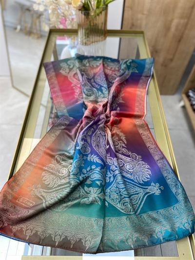 Siyane Etnik Desen Şal