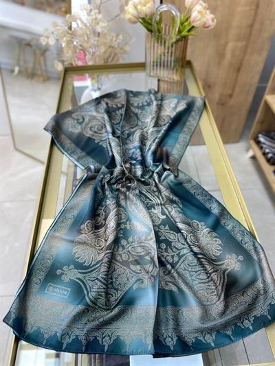 Siyane Etnik Desen Şal