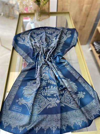 Siyane Etnik Desen Şal