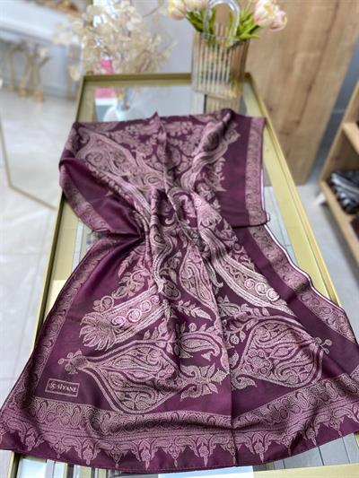 Siyane Etnik Desen Şal