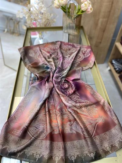 Siyane Etnik Desen Şal