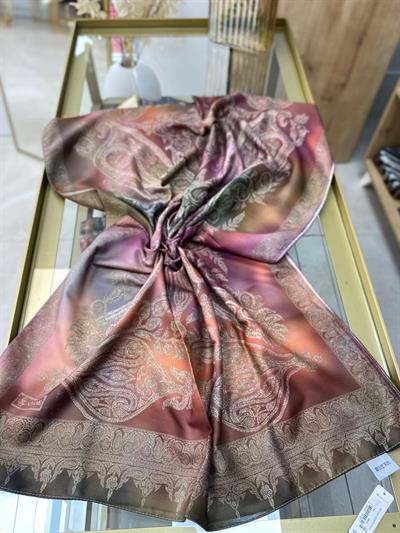 Siyane Etnik Desen Şal