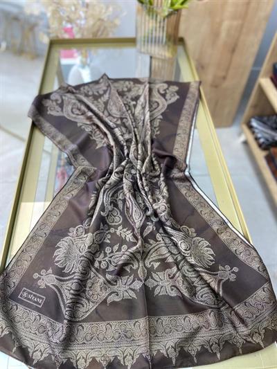 Siyane Etnik Desen Şal