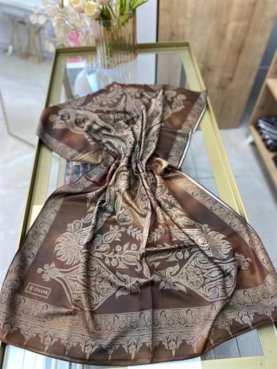 Siyane Etnik Desen Şal