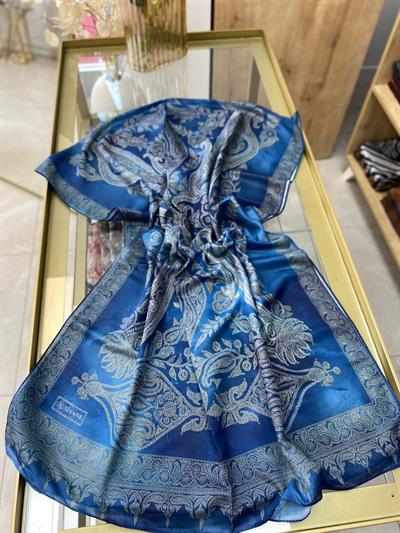 Siyane Etnik Desen Şal