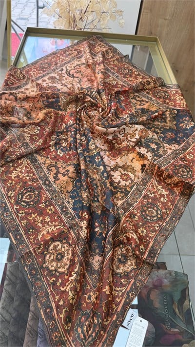 Siyane Pamuk Desenli Eşarp