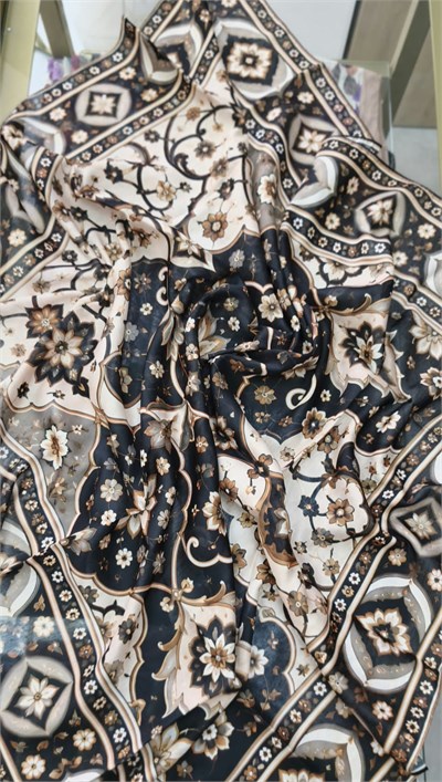 Siyane Pamuk Desenli Eşarp