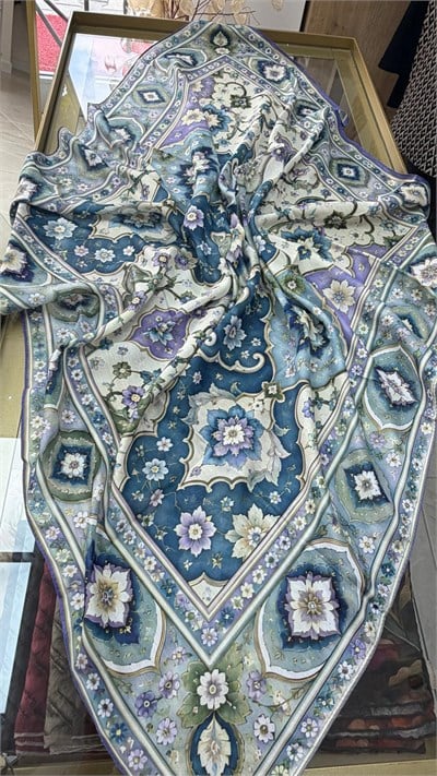 Siyane Pamuk Desenli Eşarp