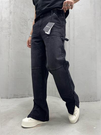 Baggy Paça Detay Siyah