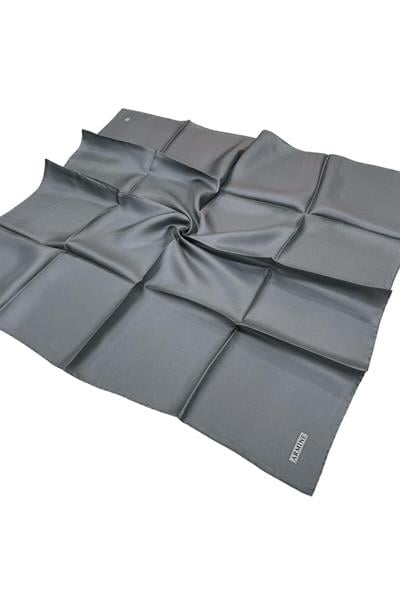 Düz İpek Eşarp - 17 Koyu Gri Twill