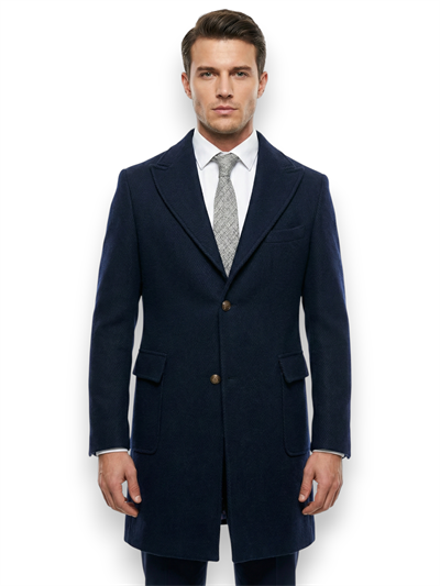 Couture | Derin Lacivert Sivri Yaka Kaban