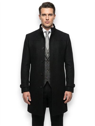 Couture | Onyx Siyah Hakim Yaka Kaban
