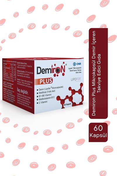 Demiron Plus Demir İçeren takviye Edici Gıda 60 Kapsül