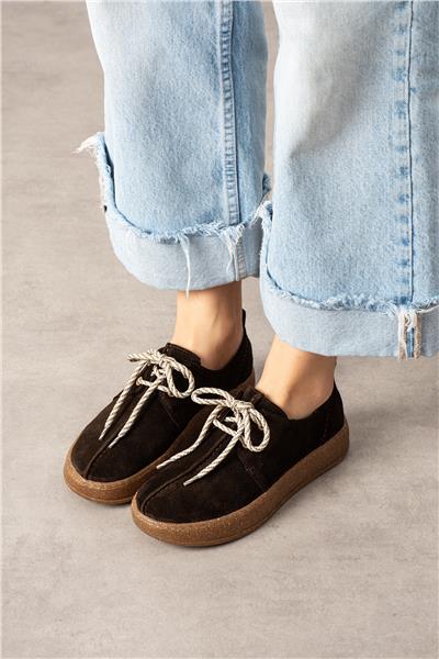 Kadın Loafer Ayakkabı Süet Kahverengi Kısa Topuklu Casual/Günlük