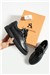 Kadın Sneaker Hakiki Deri Siyah Kısa Topuklu Casual/Günlük
