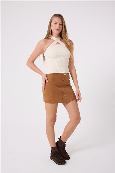 Kadın Sneaker Süet Kahverengi Kısa Topuklu Casual/Günlük Dokuma