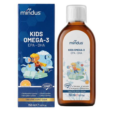 Mindus Kids Omega-3 Portakal Aromalı Şurup 150 ml